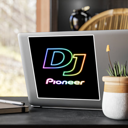DJ Pioneer Neon Logo Sticker — Vinyl Kiss-Cut Laptop Sticker