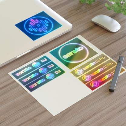 Serato DJ Neon Logo Sticker Sheet — Rainbow DJ Equipment Decals
