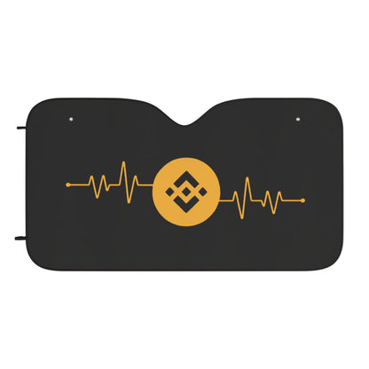 Binance Logo Car Sun Shade — Crypto Heartbeat Windshield Sunshade