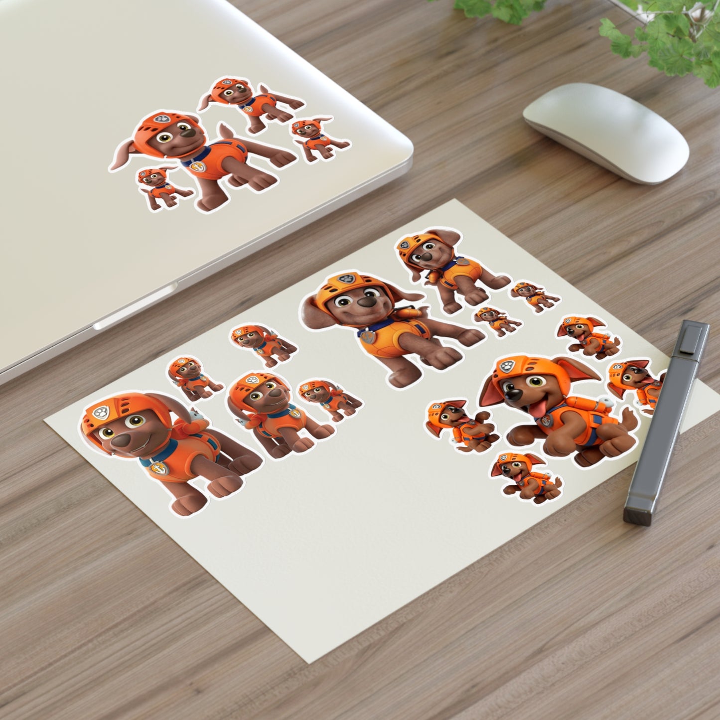Paw Patrol Zuma Sticker Sheet — Cute Rescue Dog Character Stickers for Kids' Crafts & Party Favors
