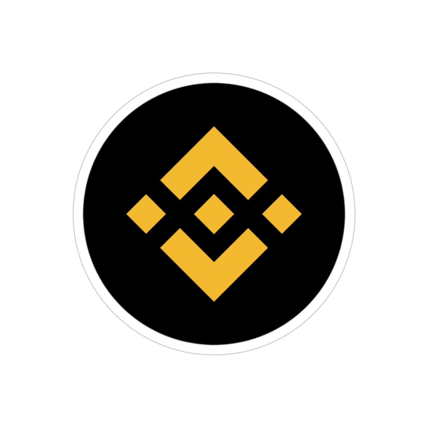 Binance Logo Die-Cut Outdoor Sticker — Waterproof Transparent Crypto Decal
