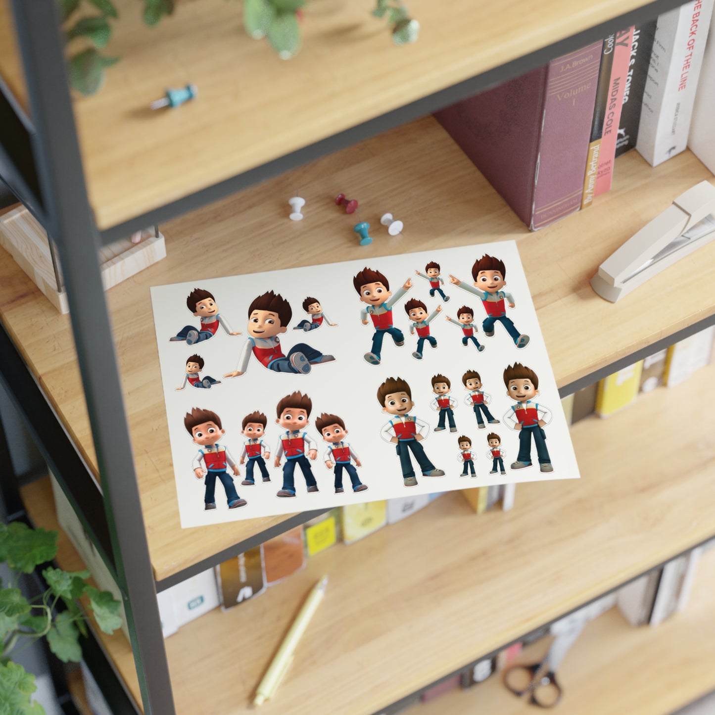 Cartoon Boy Character Sticker Sheet – Playful Kids Decorative Decals