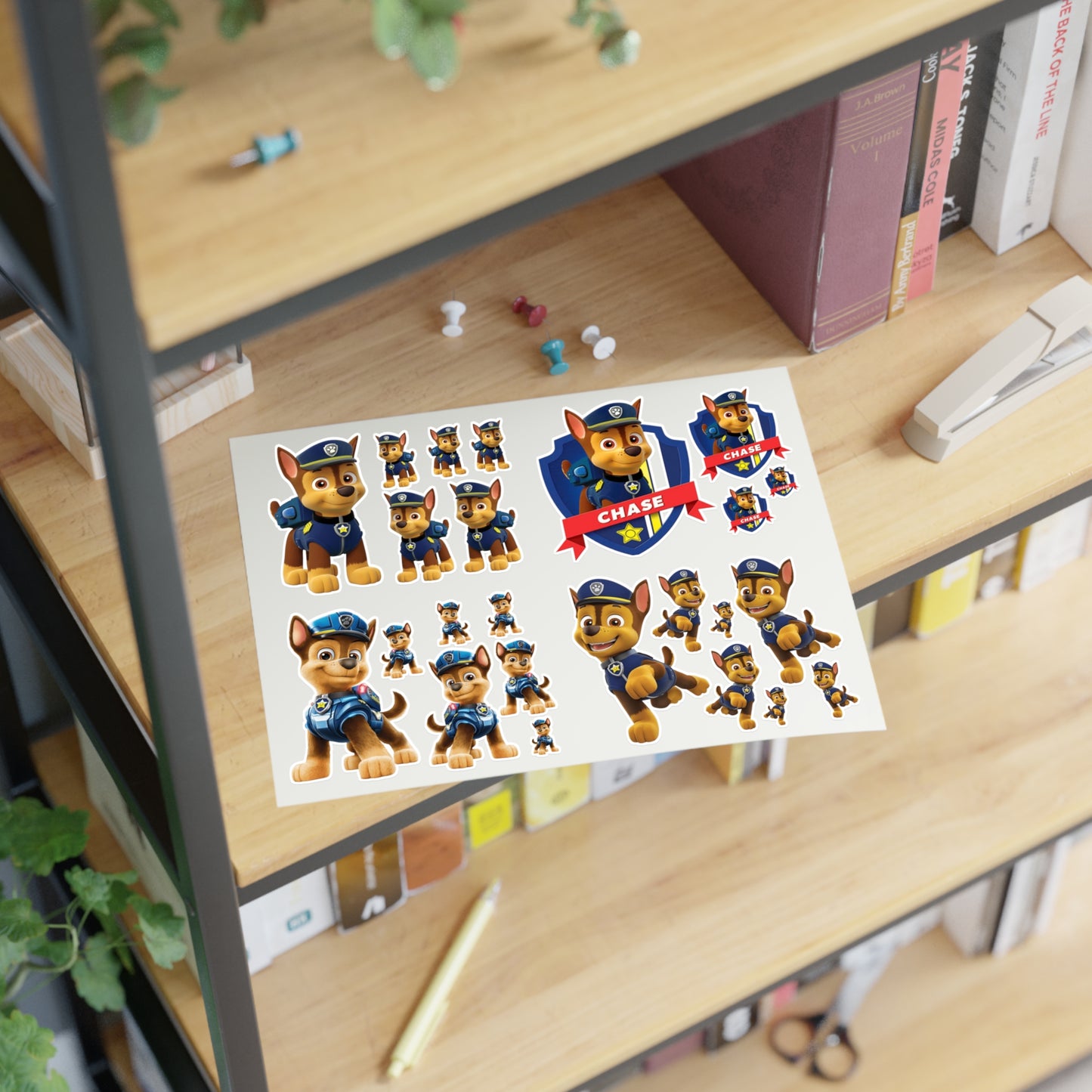 Chase Police Pup Sticker Sheet — Kids Character Sticker Pack