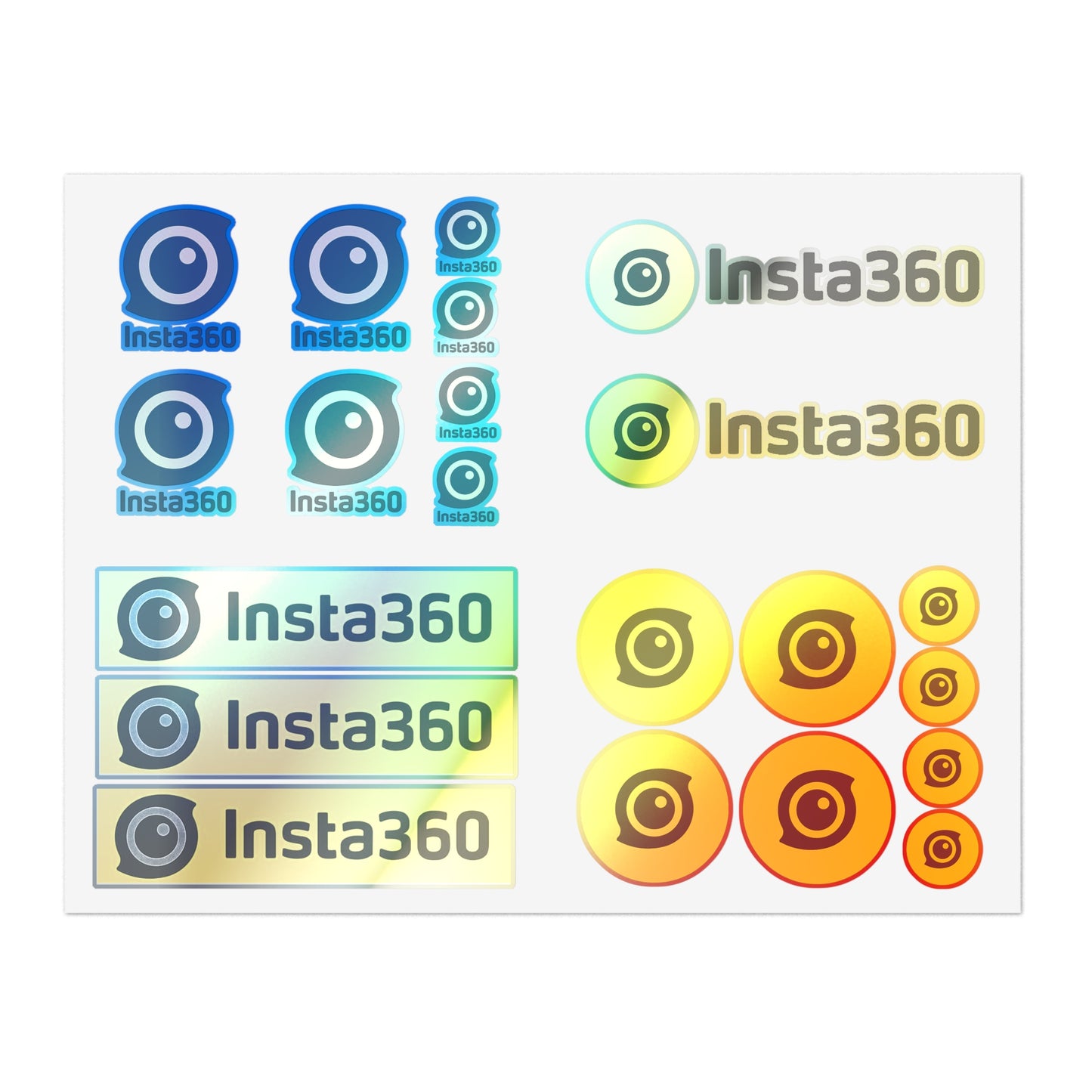 Insta360 Logo Sticker Sheet — Yellow Camera Decal Set