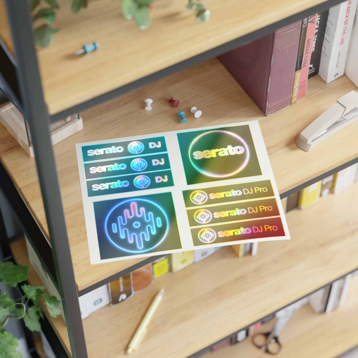 Serato DJ Neon Logo Sticker Sheet — Rainbow DJ Equipment Decals