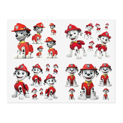 Paw Patrol Marshall Sticker Sheet — Fire Pup Character Decals for Kids