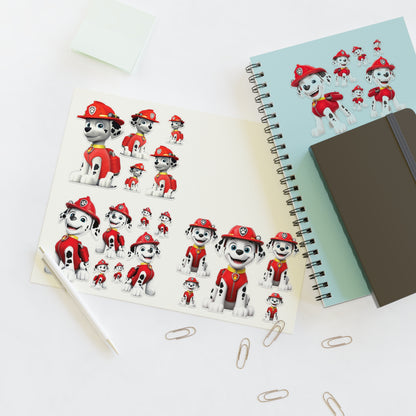 Paw Patrol Marshall Sticker Sheet — Fire Pup Character Decals for Kids