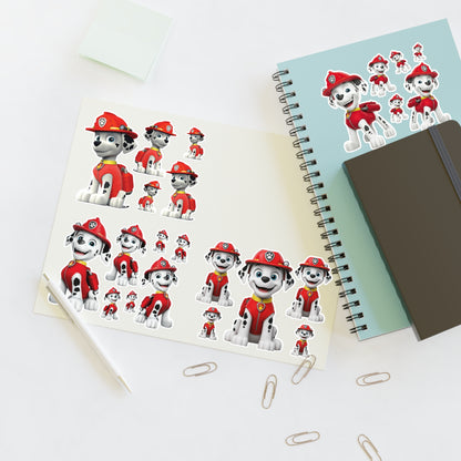 Paw Patrol Marshall Sticker Sheet — Fire Pup Character Decals for Kids