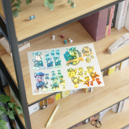 Chase Police Pup Sticker Sheet — Kids Character Sticker Pack