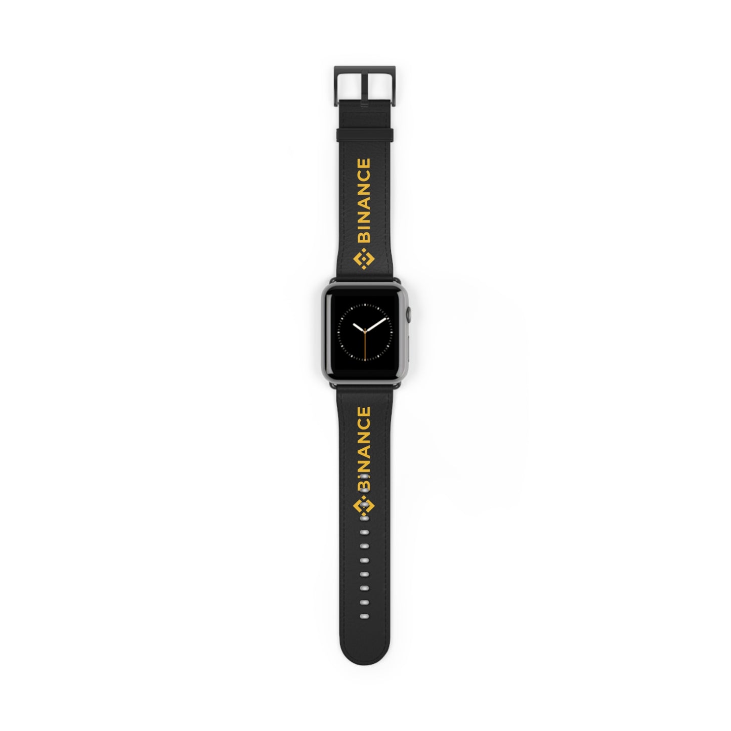Binance Logo Silicone Watch Band — Black & Gold Apple Watch Strap