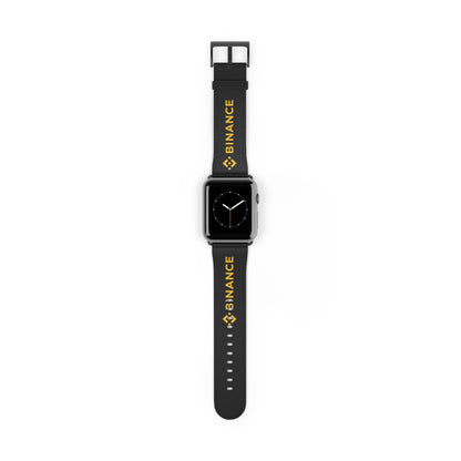 Binance Logo Silicone Watch Band — Black & Gold Apple Watch Strap