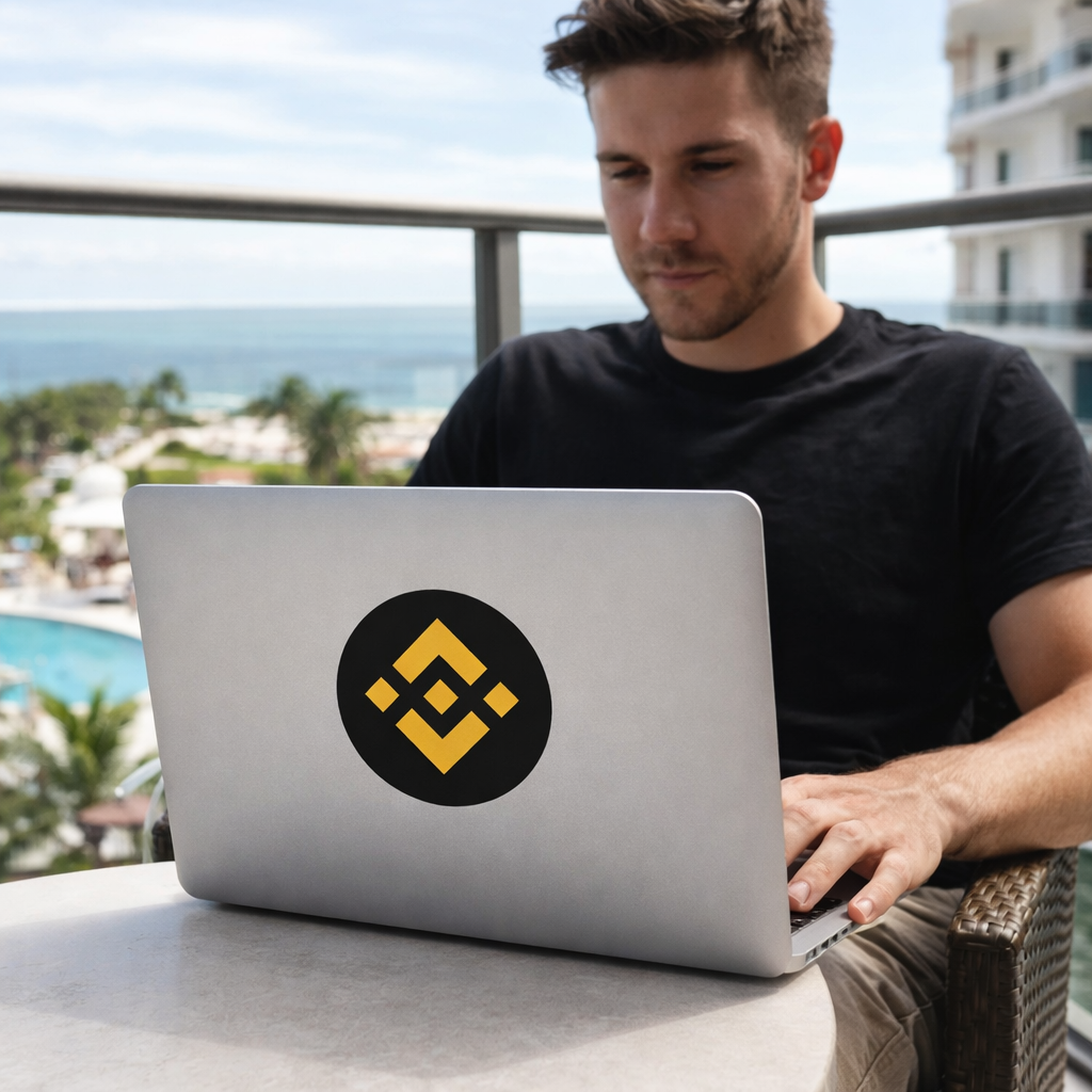Binance Logo Die-Cut Outdoor Sticker — Waterproof Transparent Crypto Decal