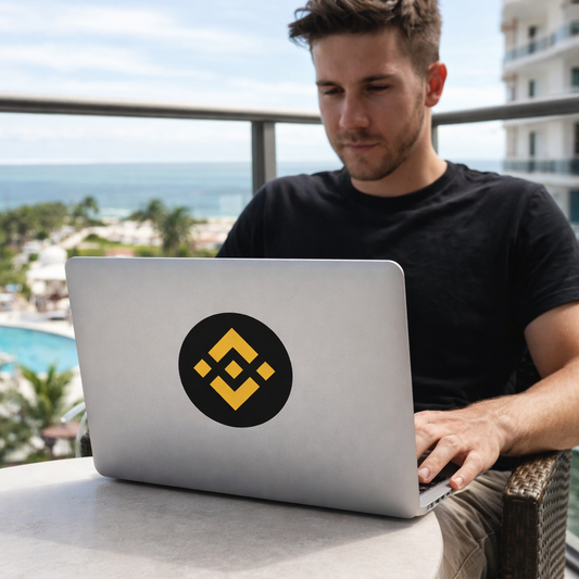 Binance Logo Die-Cut Outdoor Sticker — Waterproof Transparent Crypto Decal