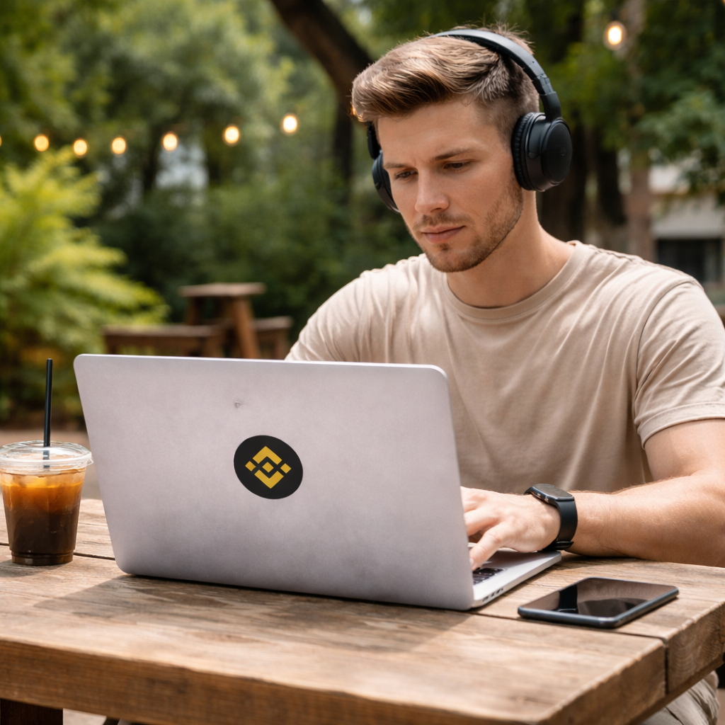 Binance Logo Die-Cut Outdoor Sticker — Waterproof Transparent Crypto Decal
