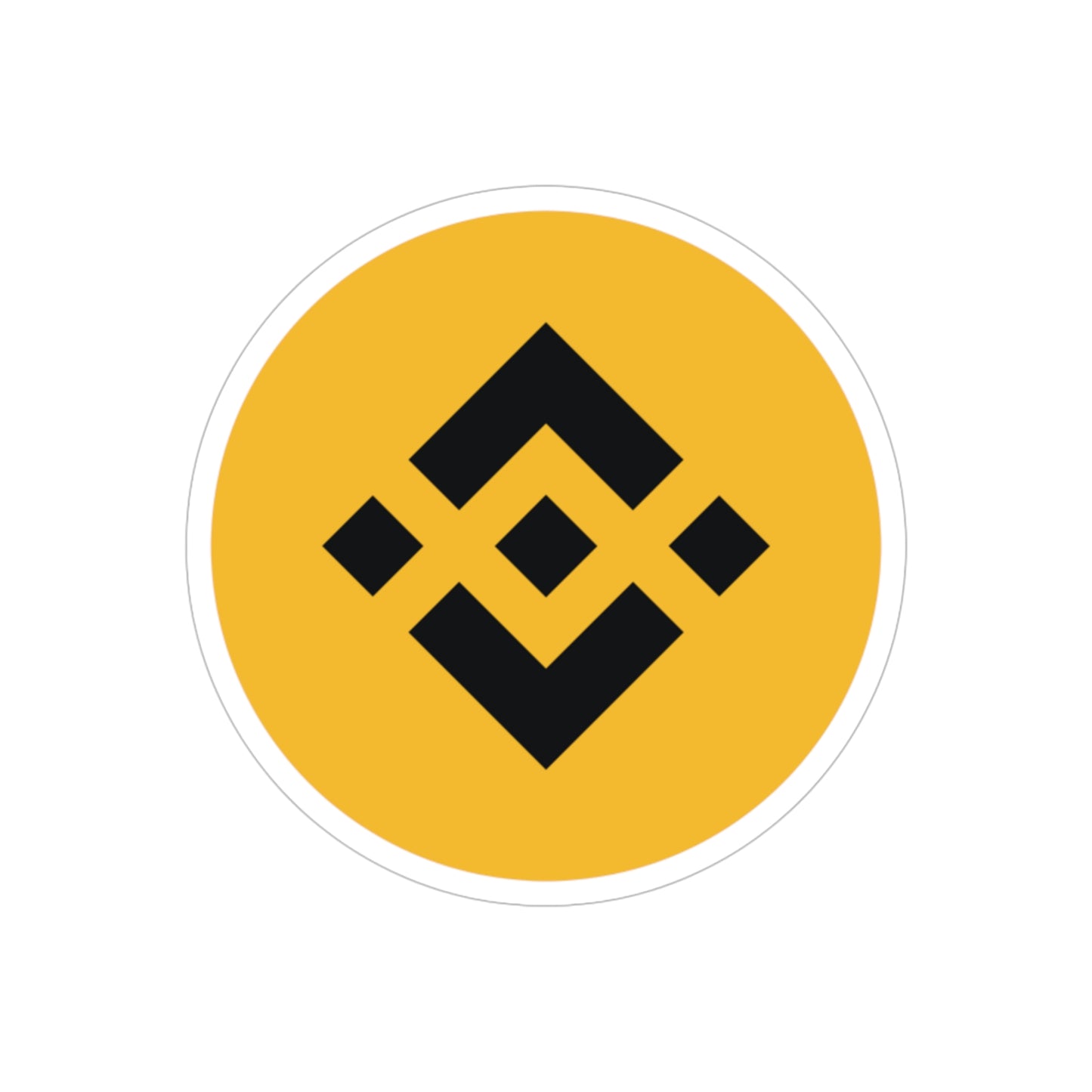 Binance Logo  Sticker — Transparent Weatherproof Crypto Decal
