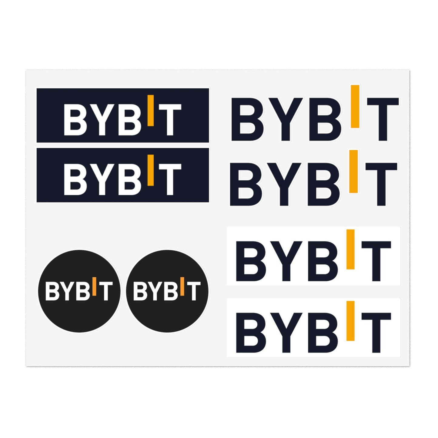 Bybit Logo Sticker Sheet — Cryptocurrency Exchange Decal Set