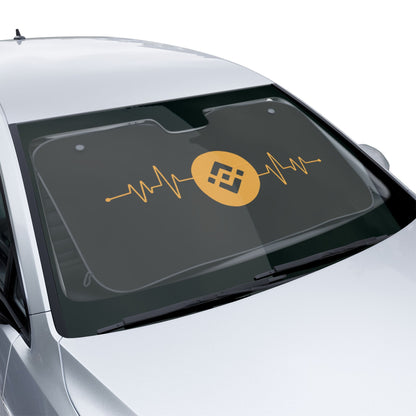 Binance Logo Car Sun Shade — Crypto Heartbeat Windshield Sunshade