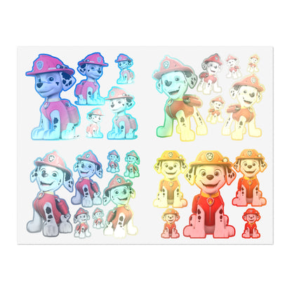 Paw Patrol Marshall Sticker Sheet — Fire Pup Character Decals for Kids
