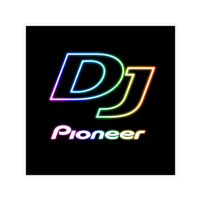 DJ Pioneer Neon Logo Sticker — Vinyl Kiss-Cut Laptop Sticker