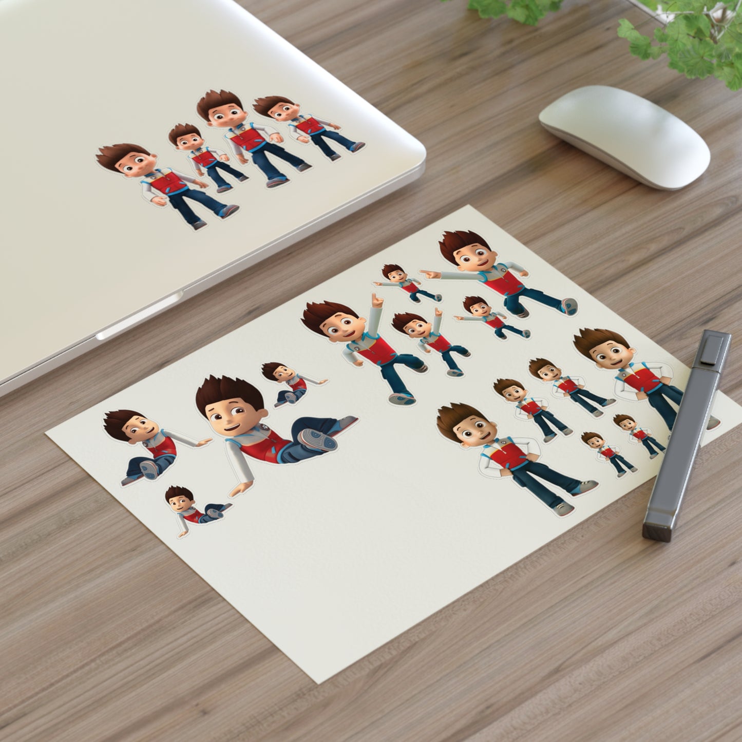 Cartoon Boy Character Sticker Sheet – Playful Kids Decorative Decals