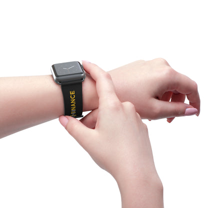 Binance Logo Silicone Watch Band — Black & Gold Apple Watch Strap
