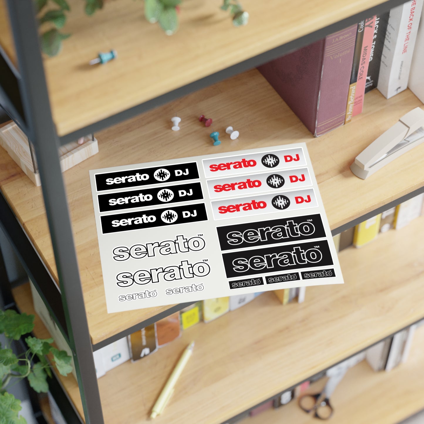 Serato DJ Logo Sticker Sheet – Black & Red DJ Decals