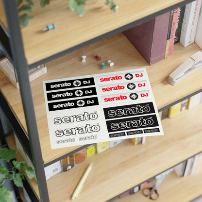 Serato DJ Logo Sticker Sheet – Black & Red DJ Decals