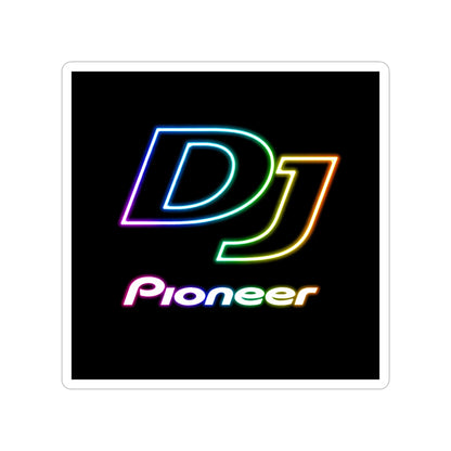 Pioneer DJ Neon Logo Die-Cut Outdoor Sticker — Transparent Weatherproof Decal