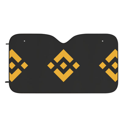 Binance Car Sun Shade — Black & Gold Geometric Logo Windshield Shade