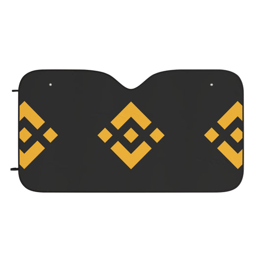 Binance Car Sun Shade — Black & Gold Geometric Logo Windshield Shade