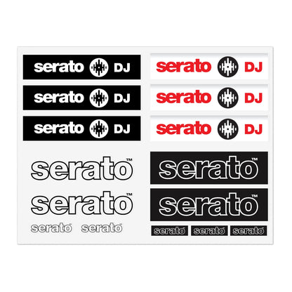 Serato DJ Logo Sticker Sheet – Black & Red DJ Decals