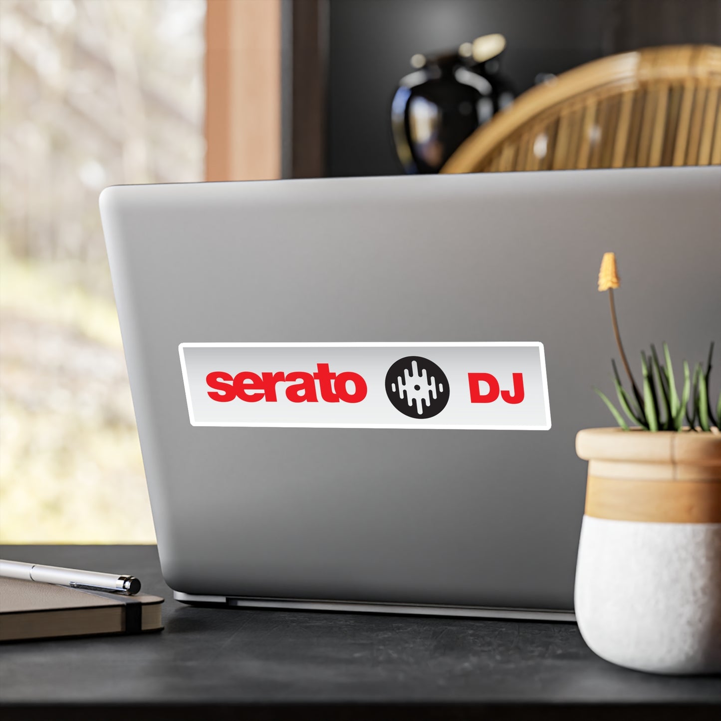 Serato DJ Vinyl Kiss-Cut Sticker – Red Logo Laptop Decal