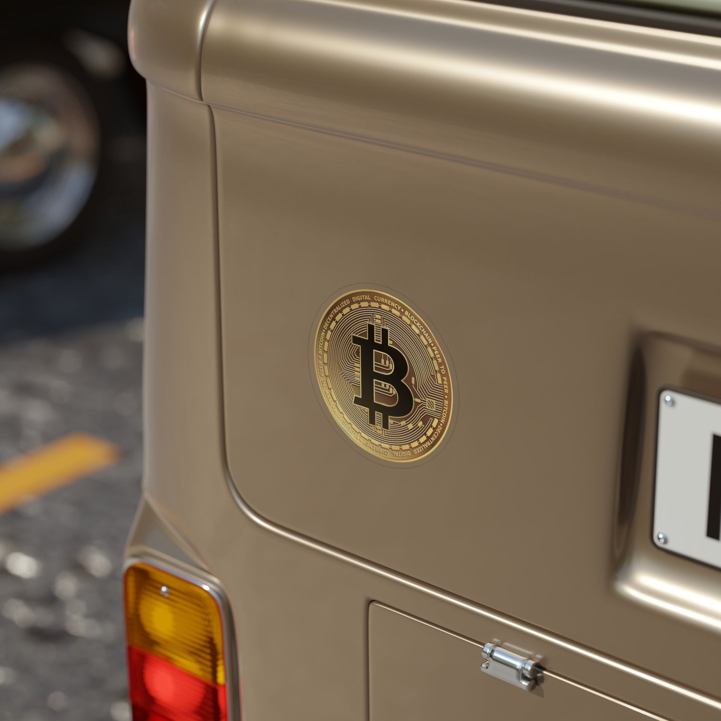 Bitcoin Coin  Sticker — Transparent Outdoor Crypto Decal