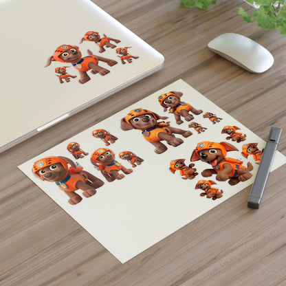 Paw Patrol Zuma Sticker Sheet — Cute Rescue Dog Character Stickers for Kids' Crafts & Party Favors