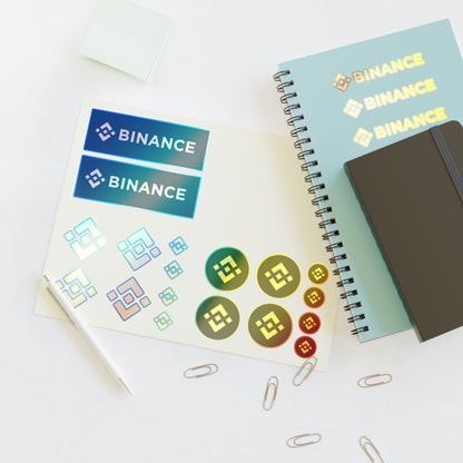 Binance Crypto Logo Sticker Sheet — Cryptocurrency Decal Pack