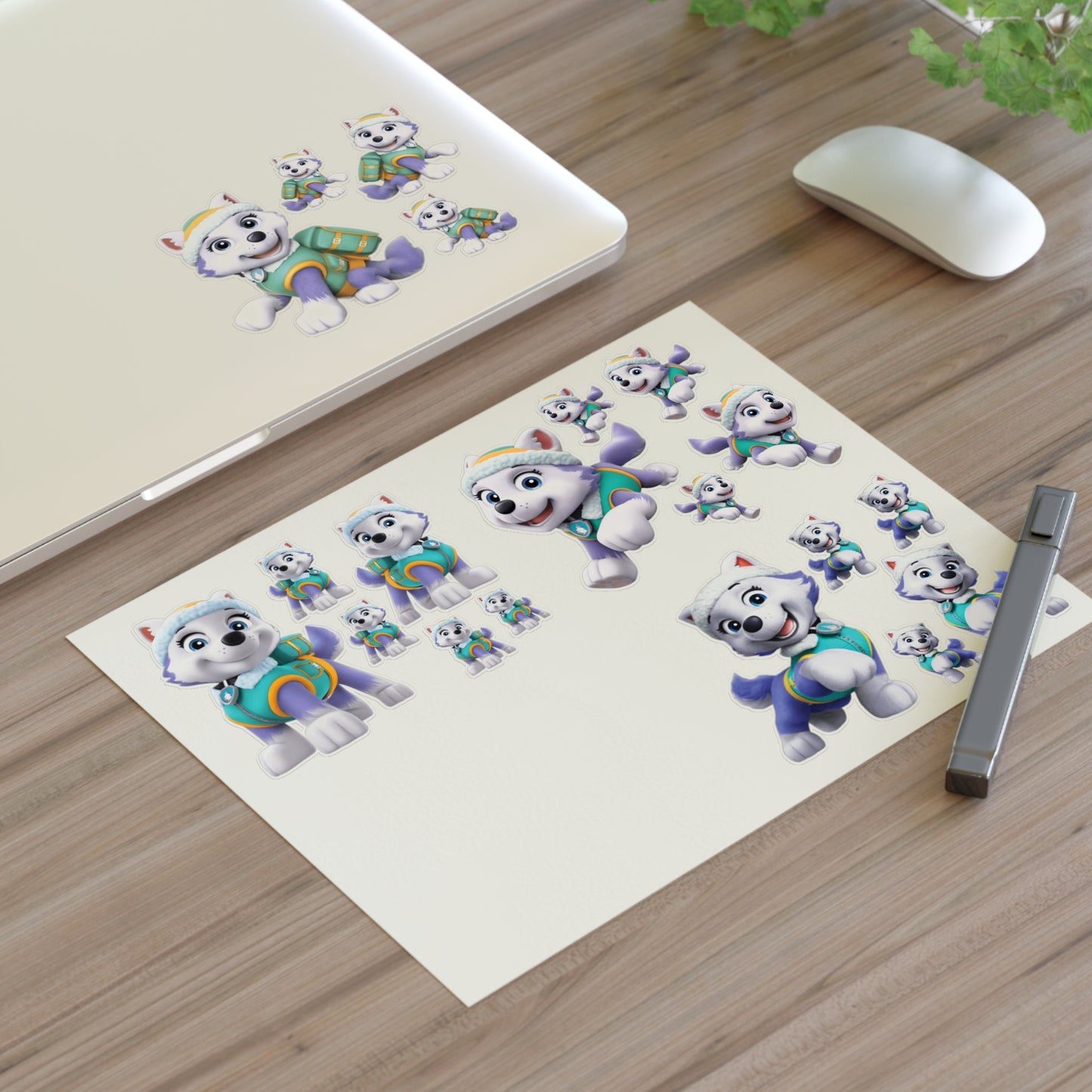 Paw patrol Sticker Sheet — Cute Winter Husky Stickers for Kids, Planners & Scrapbooking