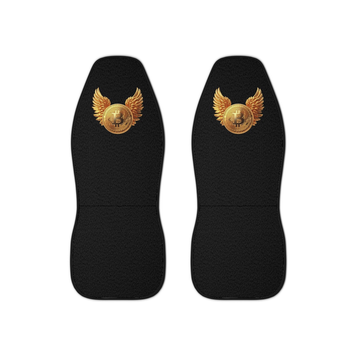 Bitcoin Wings Car Seat Covers — Black Crypto Emblem Auto Seat Protector