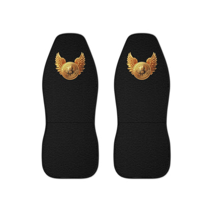 Bitcoin Wings Car Seat Covers — Black Crypto Emblem Auto Seat Protector