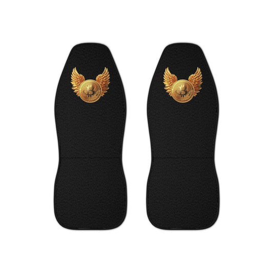 Bitcoin Wings Car Seat Covers — Black Crypto Emblem Auto Seat Protector