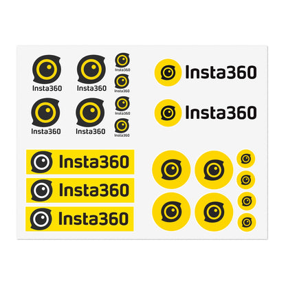 Insta360 Logo Sticker Sheet — Yellow Camera Decal Set