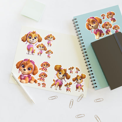 Paw Patrol Skye Sticker Sheet — Cute Dog Character Decals for Kids, Planners & Scrapbooking