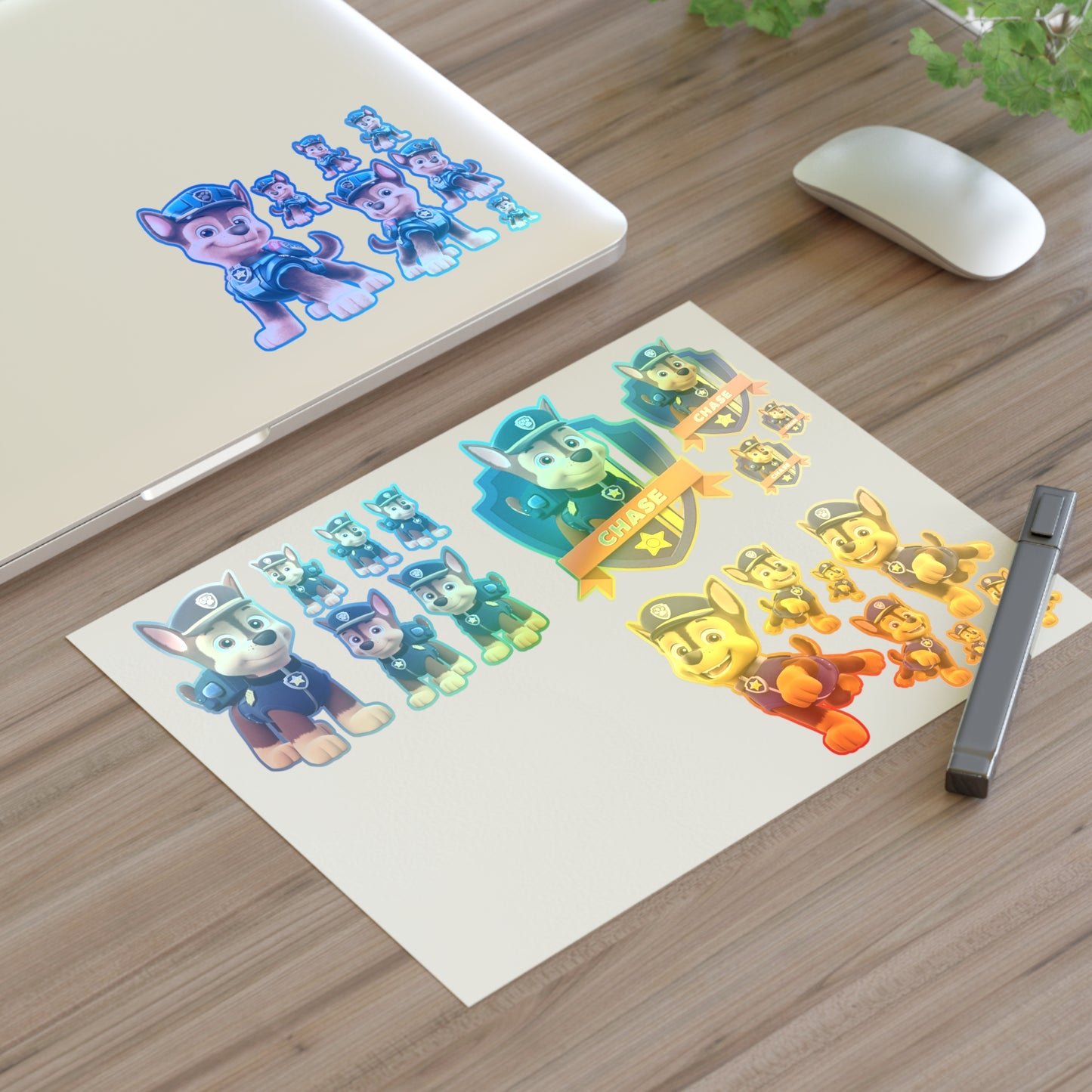 Chase Police Pup Sticker Sheet — Kids Character Sticker Pack