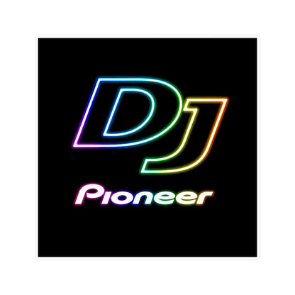 DJ Pioneer Neon Logo Sticker — Vinyl Kiss-Cut Laptop Sticker