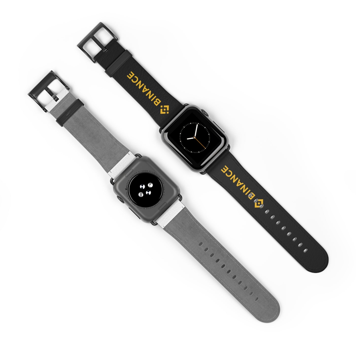 Binance Logo Silicone Watch Band — Black & Gold Apple Watch Strap