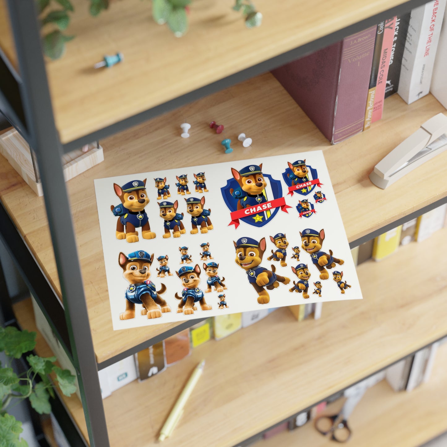 Chase Police Pup Sticker Sheet — Kids Character Sticker Pack
