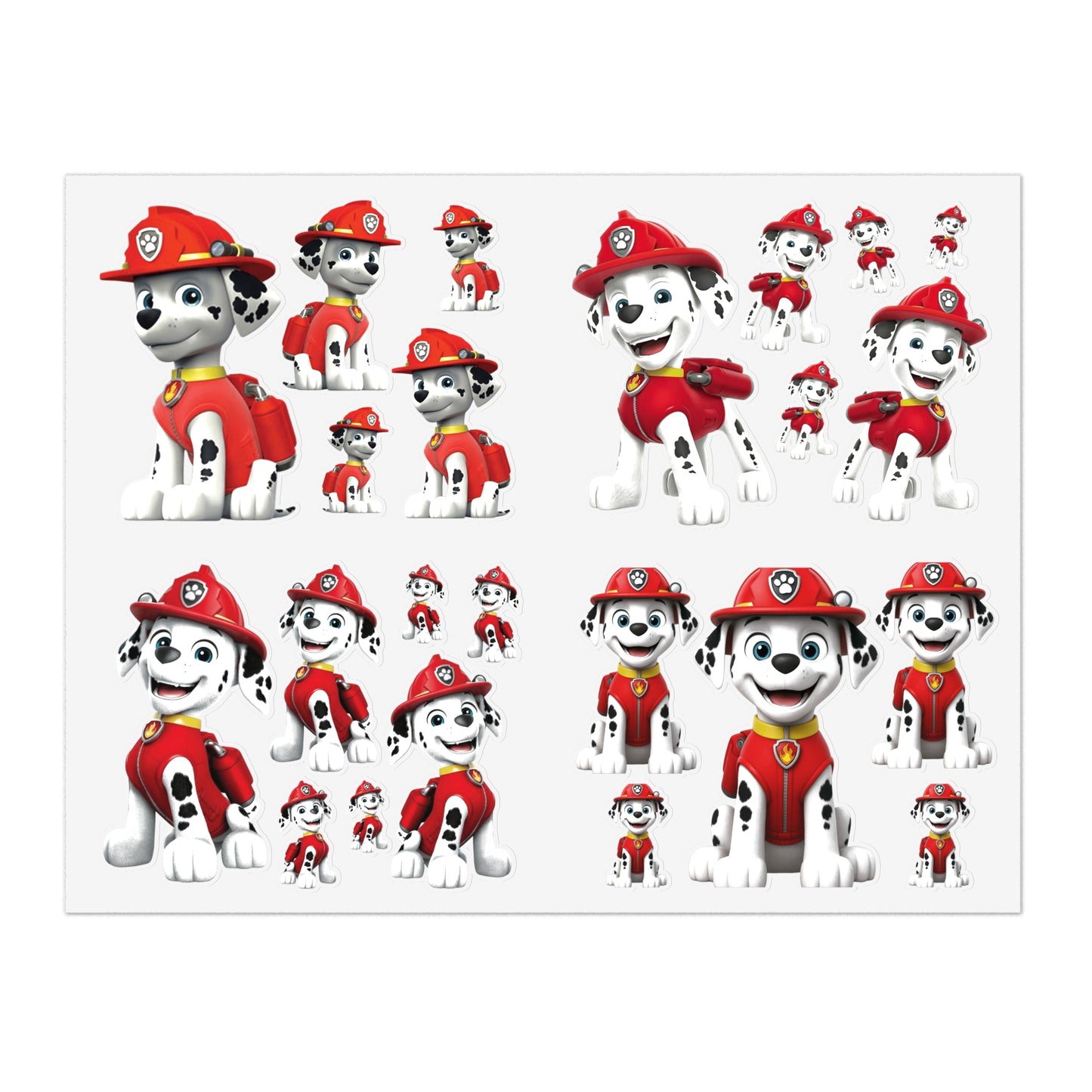 Paw Patrol Marshall Sticker Sheet — Fire Pup Character Decals for Kids