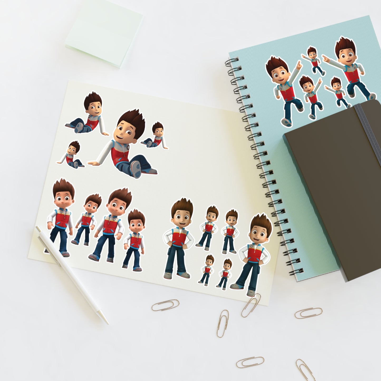 Cartoon Boy Character Sticker Sheet – Playful Kids Decorative Decals