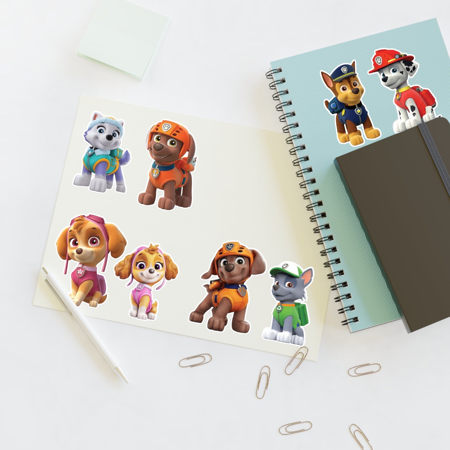 Paw Patrol Character Sticker Sheet — Kids Cartoon Rescue Pup Stickers