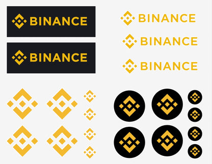 Binance Crypto Logo Sticker Sheet — Cryptocurrency Decal Pack