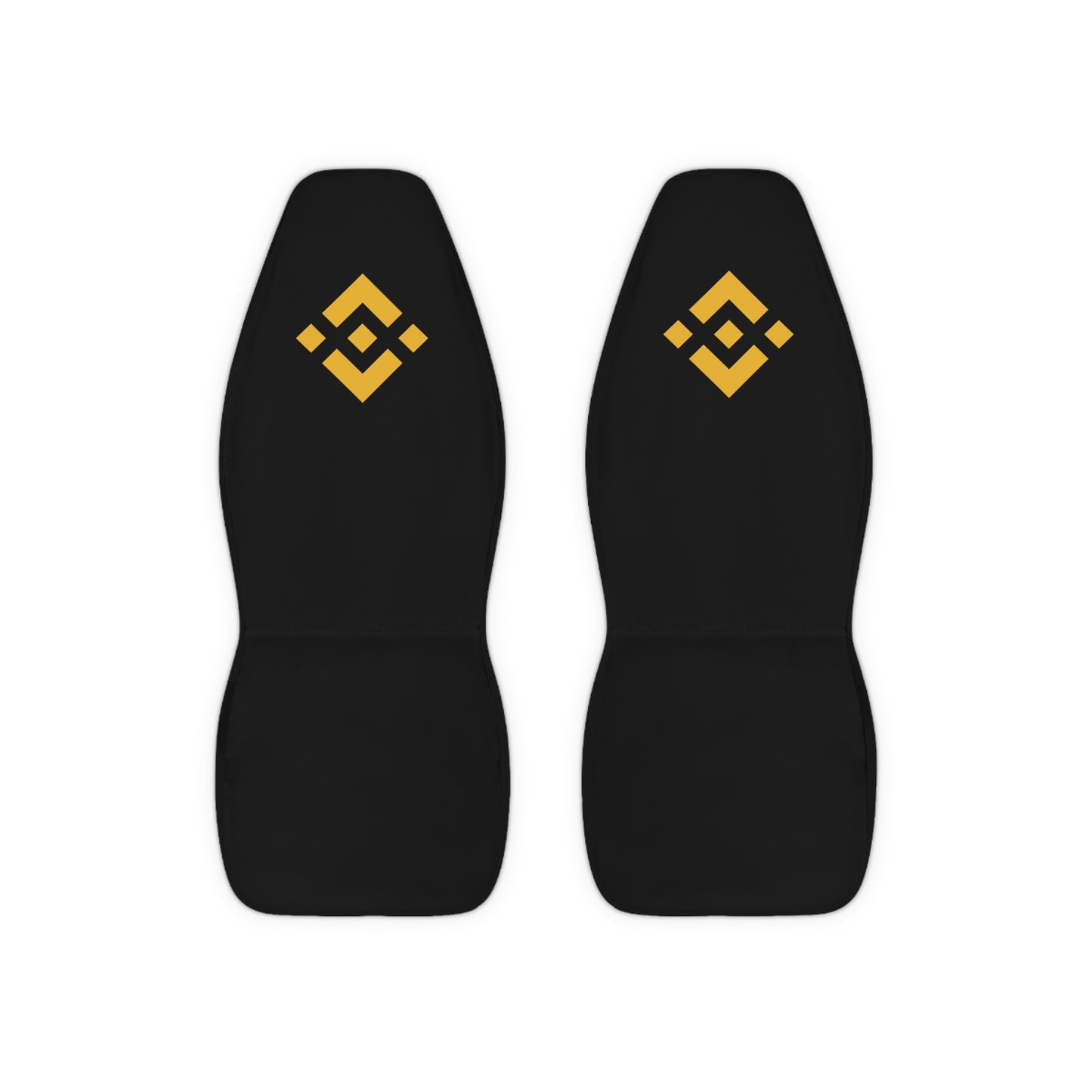 Binance Logo Black Polyester Car Seat Covers — Crypto-Themed Front Seat Protectors